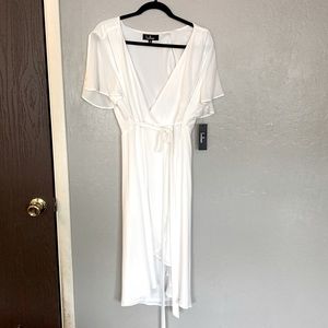 Lulus Wrap Dress • White • Size X-Large • Brand New